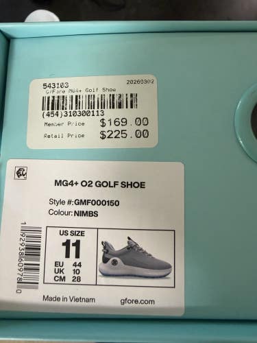 G/Fore MG4+ O2 Mens Golf Shoe - Nimbus - Size 11 NEW
