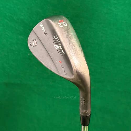 Titleist Vokey SM6 Black Raw 52-8F 52 Gap Wedge Factory Steel Wedge Flex
