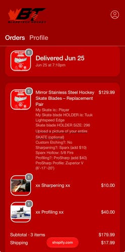 (Used) Bladetech Mirror Stainless Steel Hockey
Skate Blades 296 mm