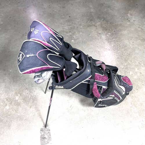 Maxfli Black Max Club Set Driver 3W 5W 4H-5H 7-PW + SW Ladies RH HC +Bag