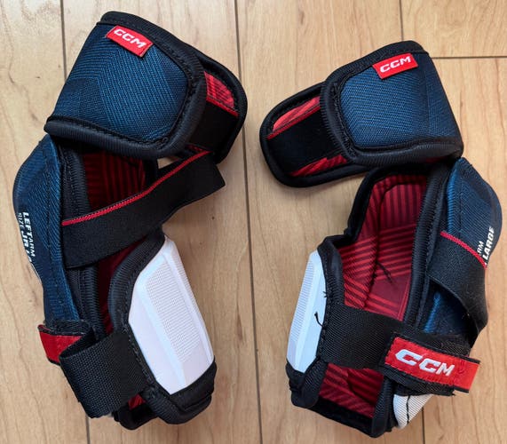 CCM Next Junior Large Hockey Elbow Pads Pair JDP Cap Navy Red