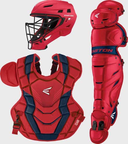 Easton Elite X 2.0 Red/Navy Intermediate Catcher's Set New