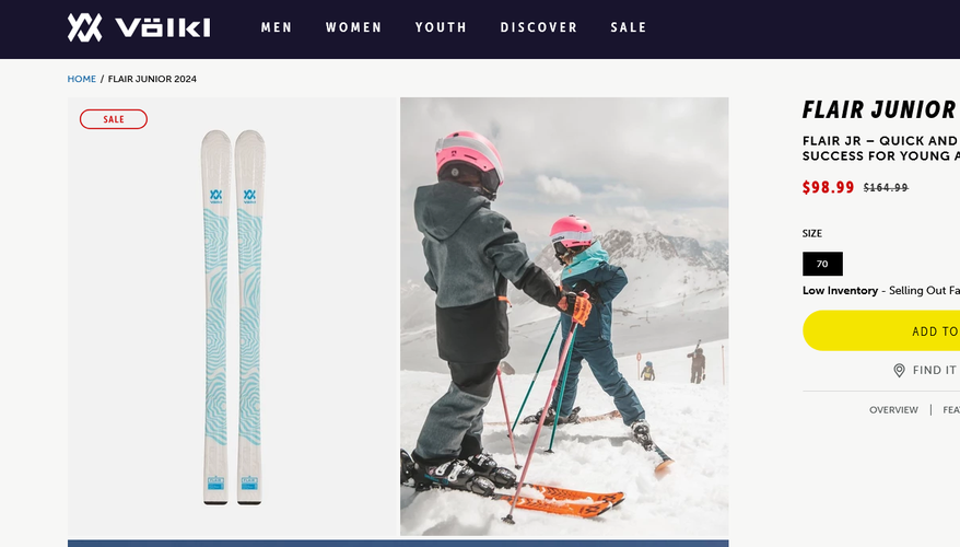 NEW Volkl kids 70cm Alpine Skis (For Kids)