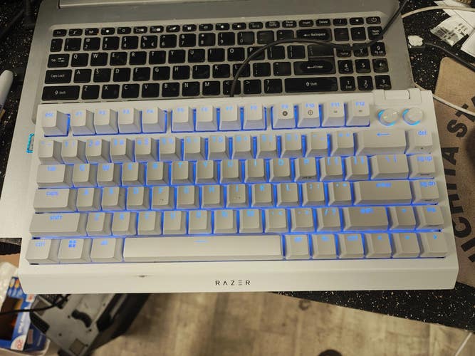 Razer BlackWidow V4 75% Mechanical Gaming Keyboard, Orange Tactile, White