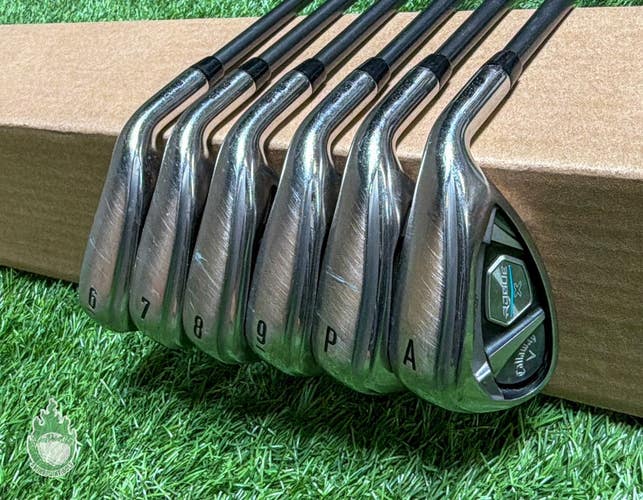 Right Handed Callaway Rogue X Irons 6-PW/AW Synergy 60g Regular Golf Club Set