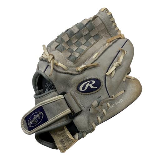 Used Rawlings SURE CATCH RH Throw Fastpitch Gloves Grey 12 1/2" 11406-S000113599