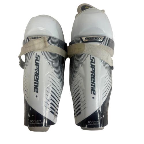 Used Bauer SUPREME S170 SG Shin Guards White 10" 11406-S000113502