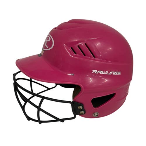 Used Rawlings VAPOR 1 Batting Helmet w/Mask Pink SM 11406-S000113461