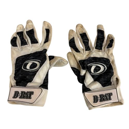 Used D-bat BB/SB Batting Gloves White SM 11406-S000113354