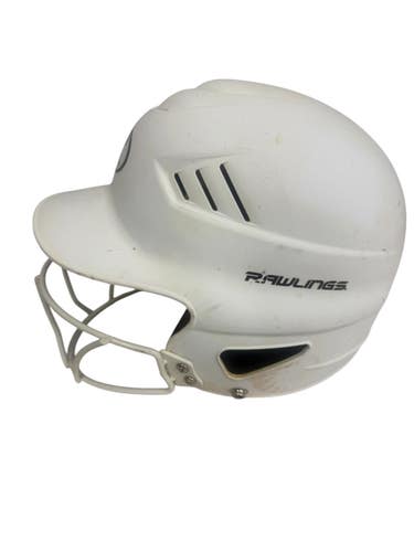 Used Rawlings Batting Helmet w/Mask White M/L 11406-S000113289