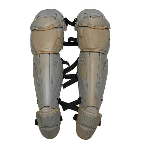 Used Nike DIAMOND ELITE Catchers Leg Guards Silver Adult 11406-S000113011