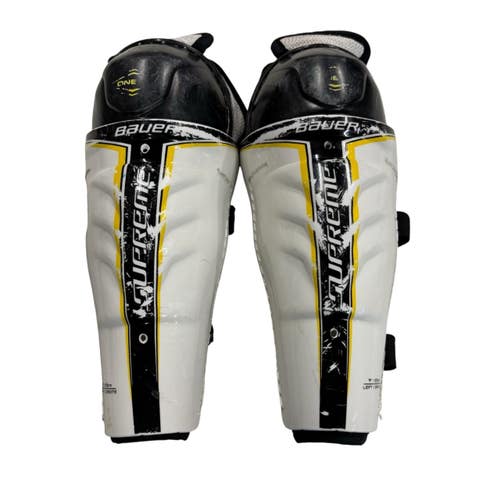 Used Bauer SUPREME ONE Junior Shin Guards White 9" 11406-S000112951