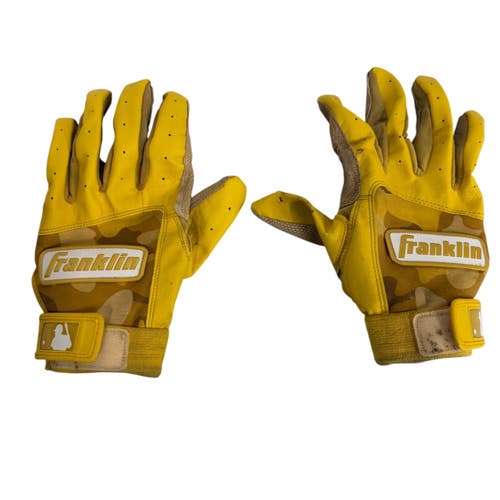 Used Franklin BB/SB Batting Gloves Yellow SM 11406-S000112896