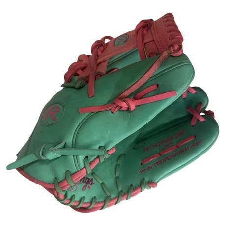 Used Rawlings HEART OF THE HIDE BB/SB Glove RH Throw Neon Green 12" 11406-S000112806