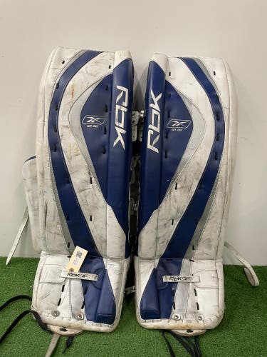 White 37" Senior Reebok 8K Goalie Leg Pads (Used)