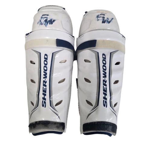 Used Sher-wood PMP Senior Shin Guards White 14" 11406-S000110864