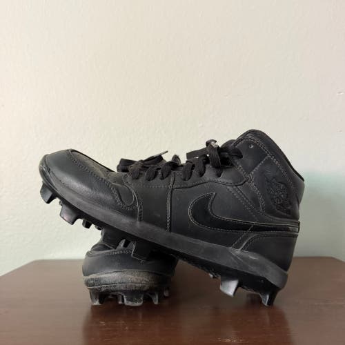 Nike Air Jordan 1 Retro MCS Triple Black Baseball Cleats Men’s Size 7 AV5354-002