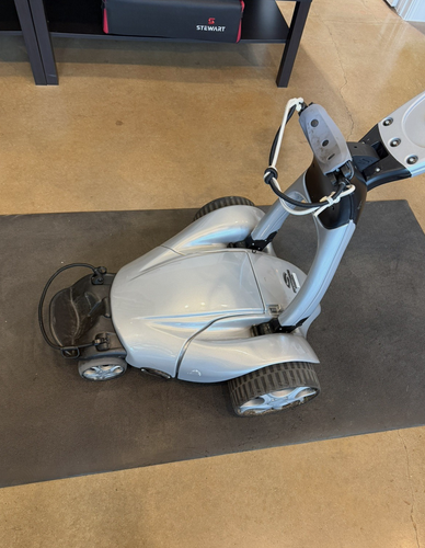 Stewart Golf X10 Motorized with follow me feature Golf Trolley Silver/Black