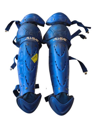 Used All Star SHIN GUARD Catchers Leg Guards Royal Blue Adult 11450-S000531223