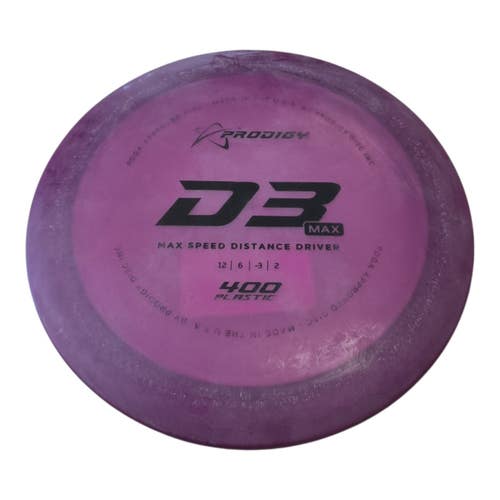 Used Prodigy 400 D3 MAX Disc Golf Driver Purple 175g 11450-S000531532