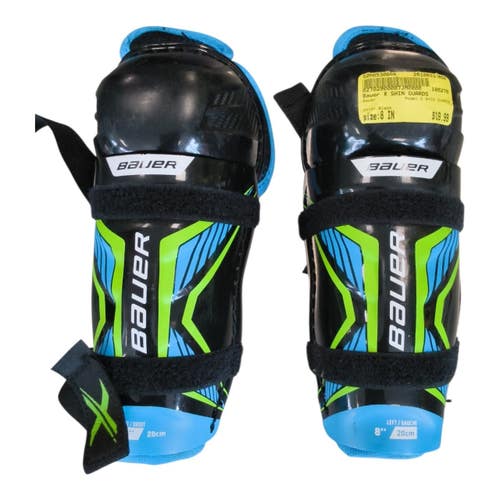 Used Bauer X SHIN GUARDS Youth Shin Guards Black 8" 11450-S000530669