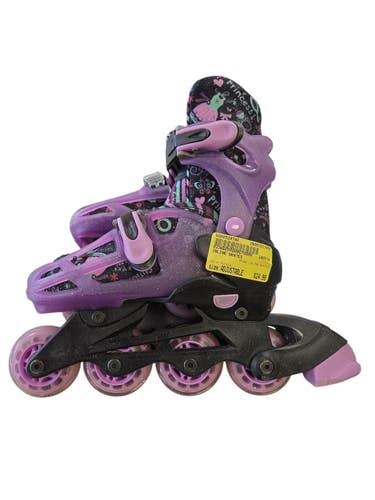 Used INLINE SKATES Junior Rec Fitness Skates Purple Adjustable 11450-S000529780