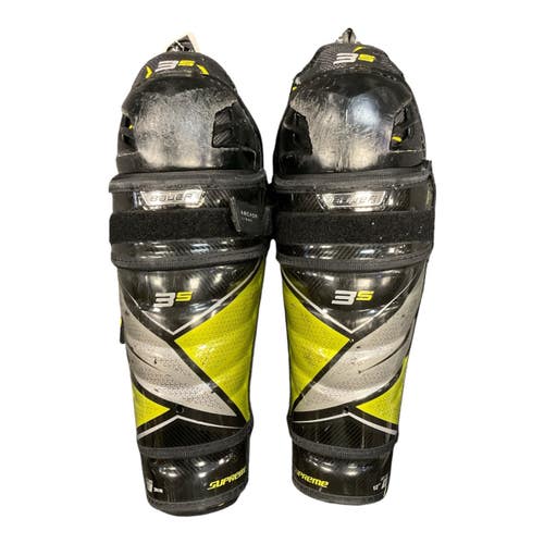 Used Bauer SUPREME 3S SHINS Junior Shin Guards Black 12" 11450-S000528805