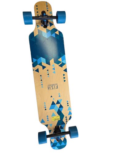 Used FISH DHILL LONGBOARD Complete Skateboard Royal Blue Long 11450-S000528369