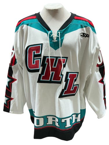 SP Apparel Pro Stock Shreveport Mudbugs CHL All Star Game Jersey White Size 54 (Used)