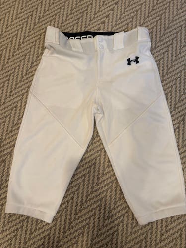White Unisex Medium Youth Under Armour Game Pants (New)