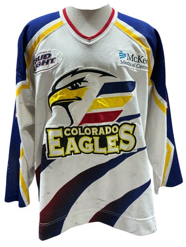 SP Apparel Pro Stock Colorado Eagles Jersey White Size 54 (Used)