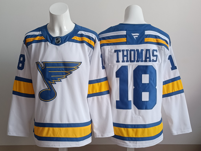 Men's St Louis Blues Thomas 18 Stitched Jersey Ice Hockey Jersey size 52