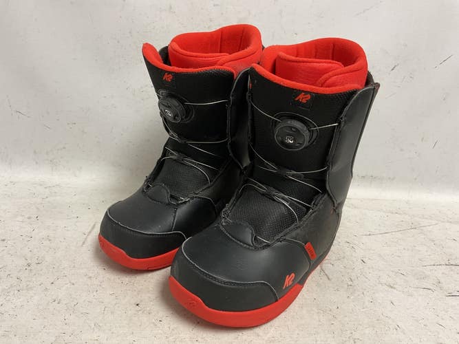 Used K2 VANDAL BOA Boys Snowboard Boots Black And Red Junior 05 11855-S000211846