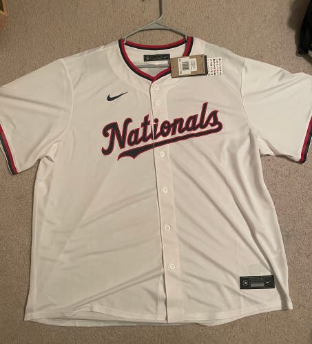 XXL Nike Men’s Washington Nationals Blank White Jersey New With Tags!