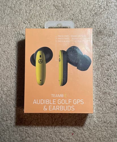 TecTecTec Team8E Audible Golf GPS Earbuds Yellow New!