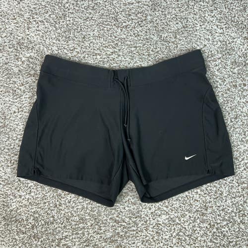 Nike Shorts Girls Large 12-14 Black Athletic Running Gym Drawstring Kids Sports
