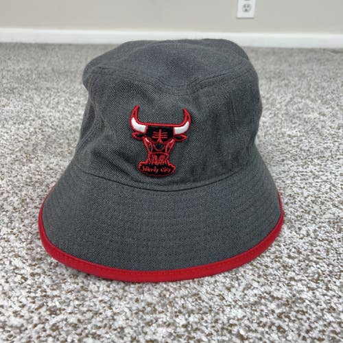 Chicago Bulls Hat Men Large Gray Bucket New Era Hardwood Classics NBA Basketball
