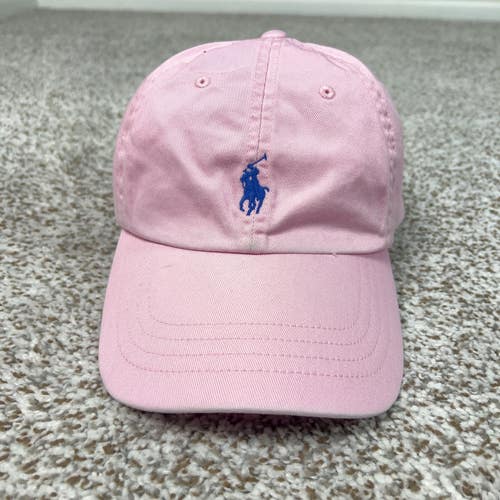 Polo Ralph Lauren Hat Mens One Size Pink Pony Logo Cotton Strapback Cap Preppy