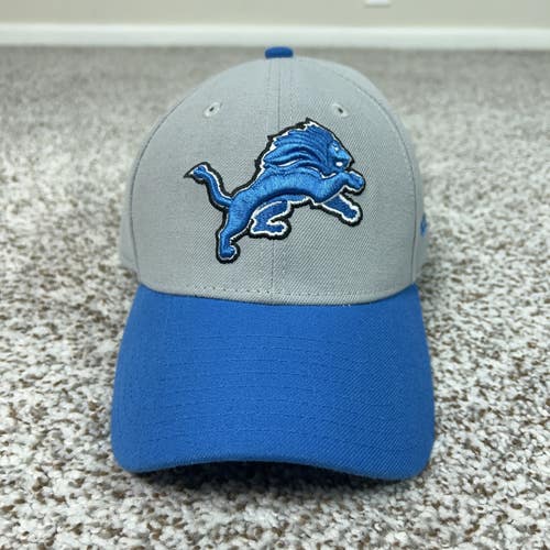 Detroit Lions Hat Mens One Size Gray Blue New Era 9FORTY NFL Football Adjustable