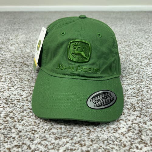 John Deere Hat Mens One Size Green Low Profile Cotton Strapback Cap Farm Tractor