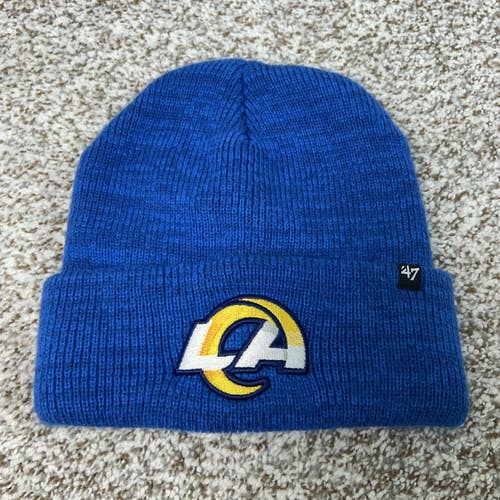 Los Angeles Rams Hat Beanie Mens One Size Blue 47 Brand NFL Football Knit Cuffed