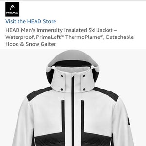 HEAD Men’s Immensity Insulated Ski Jacket – Waterproof, PrimaLoft® ThermoPlume®, Detachable Hood