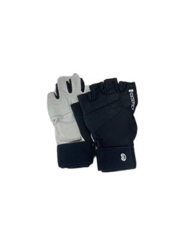 Used Weight Lifting Gloves with Wrist Wraps Black/Grey Large LG 11735-S000327354