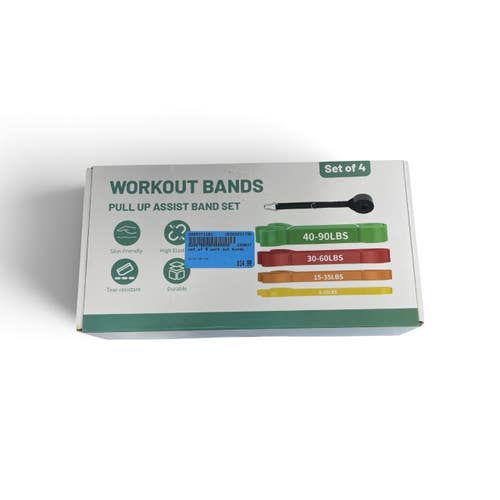 Used Workout Bands Pull Up Assist Band Set of 4 Resistance Bands 5-90 lbs (In Box) 11735-S000371161