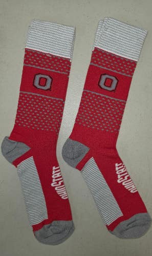 ST50 Mens NCAA OHIO STATE BUCKEYES Crew Socks Lot of 2 Pair LARGE New