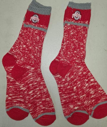 ST53 Mens NCAA OHIO STATE BUCKEYES Crew Socks Lot of 2 Pair LARGE New
