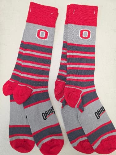 ST54 Mens NCAA OHIO STATE BUCKEYES Crew Socks Lot of 2 Pair MEDIUM New
