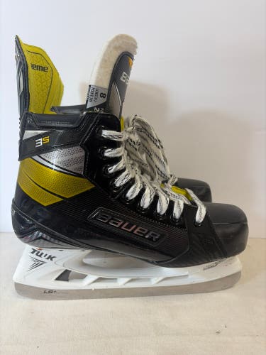 Black/Yellow Bauer Supreme 3S Hockey Skates Regular Width 8 (Used)