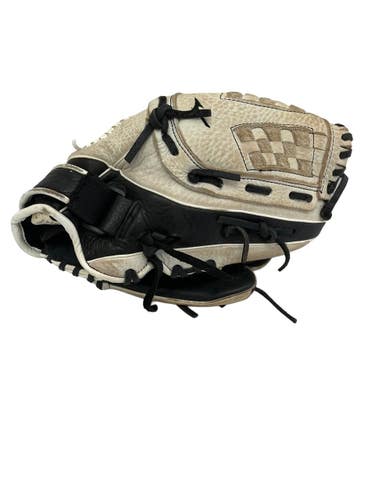 Used Mizuno SUPREME RH Throw Fastpitch Gloves Black And White 12" 11692-S000157678