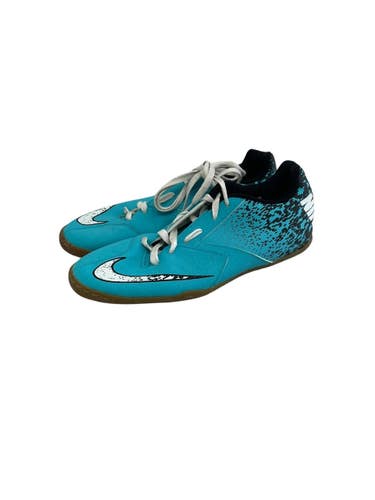 Used Nike BOMBAX Soccer Indoor Shoes Black And Carolina Blue Senior 9 11692-S000159316